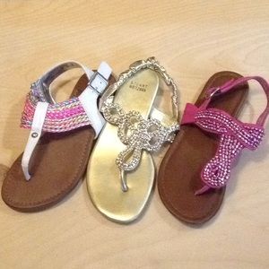 3 pairs girls sandals